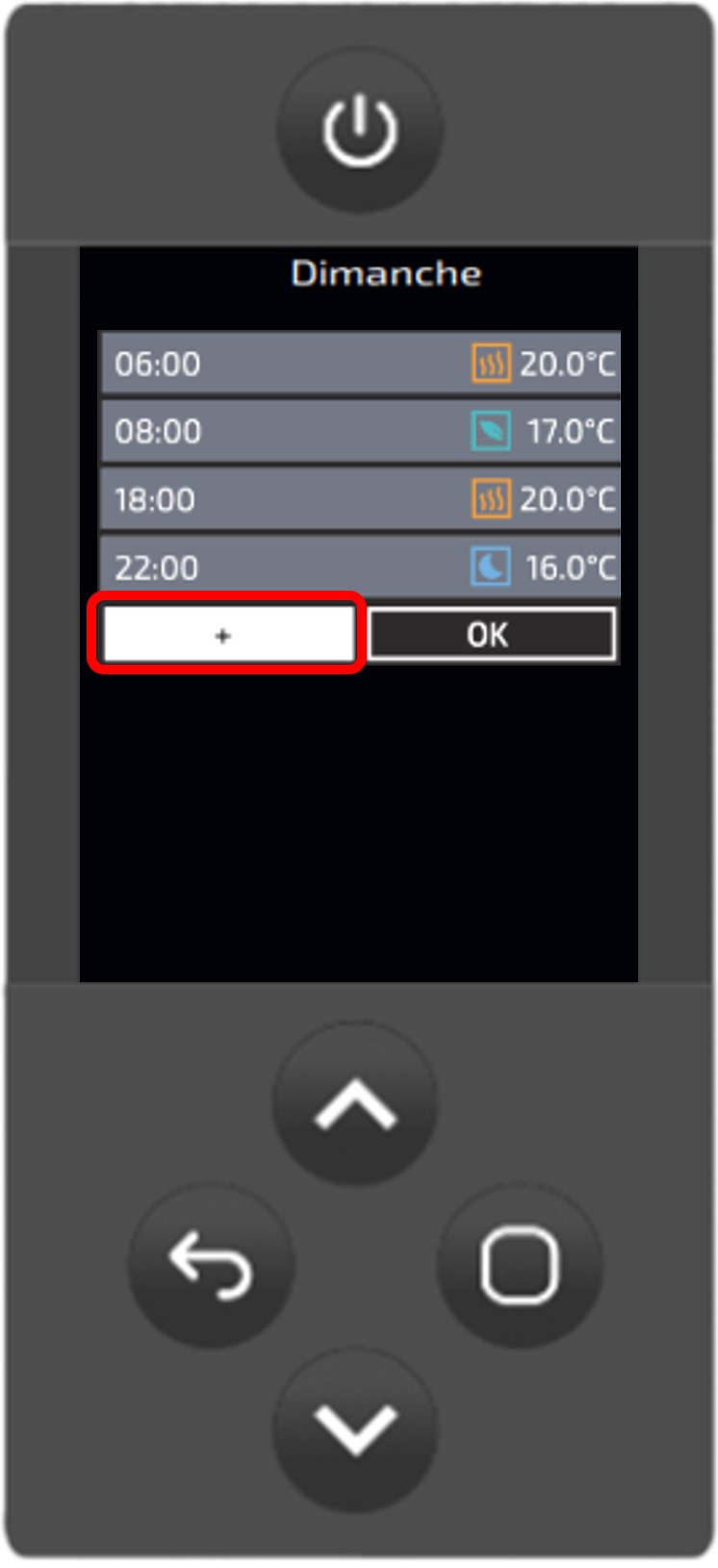 modifier planning radiateurs électriques Atlantic Zigbee, ajouter plage