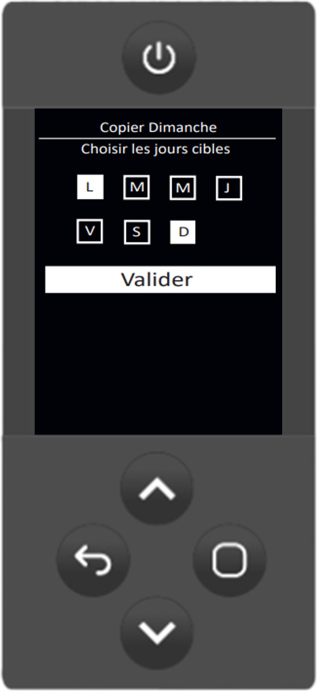 copier coller planning radiateurs électriques zigbee, confirmation planning