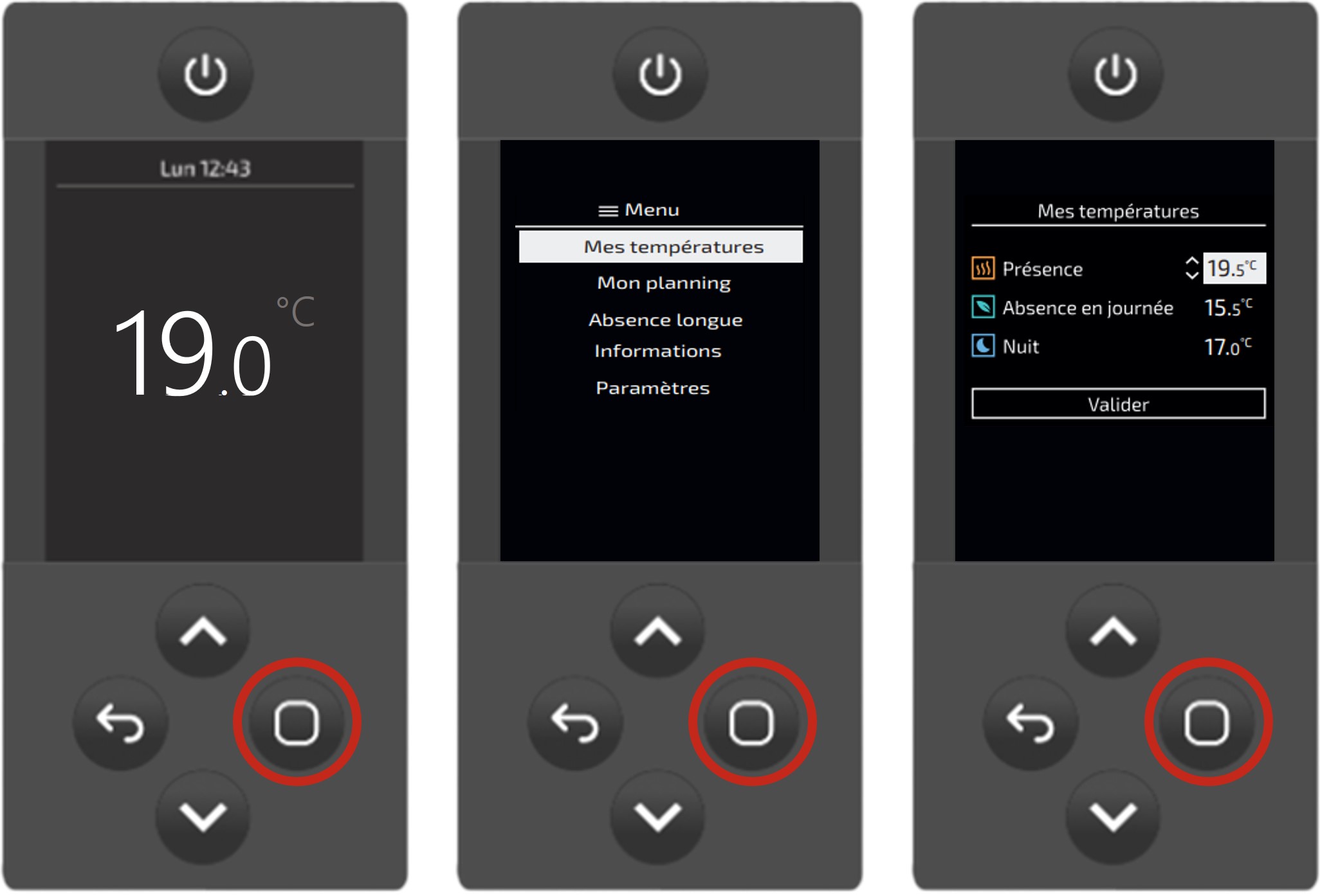 Radiateur électrique Atlantic Zigbee : modifier les températures