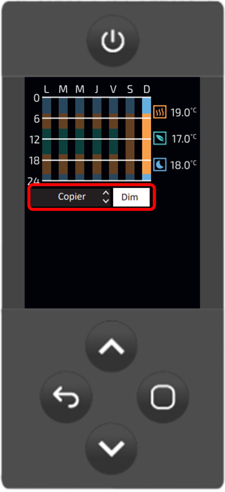 Radiateurs électriques Atlantic Zigbee - copier coller planning (selection jour)