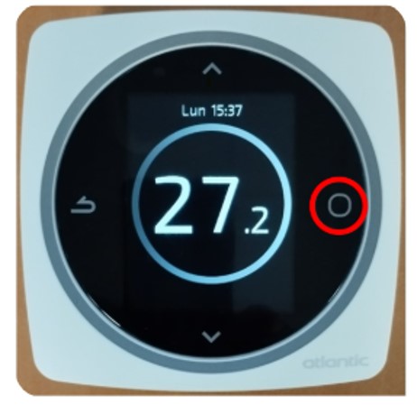 bouton rond thermostat navilink 125/128 pour menu
