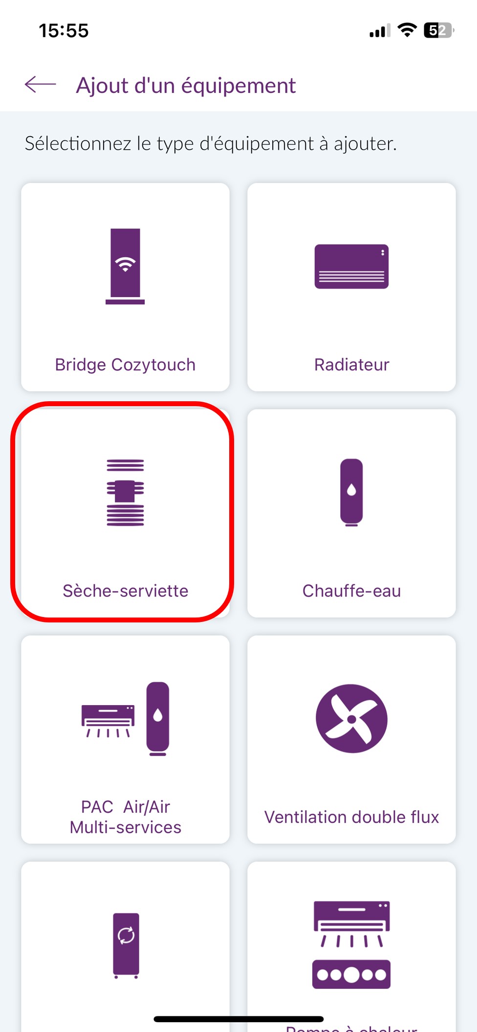 application atlantic cozytouch tuile sèche-serviettes