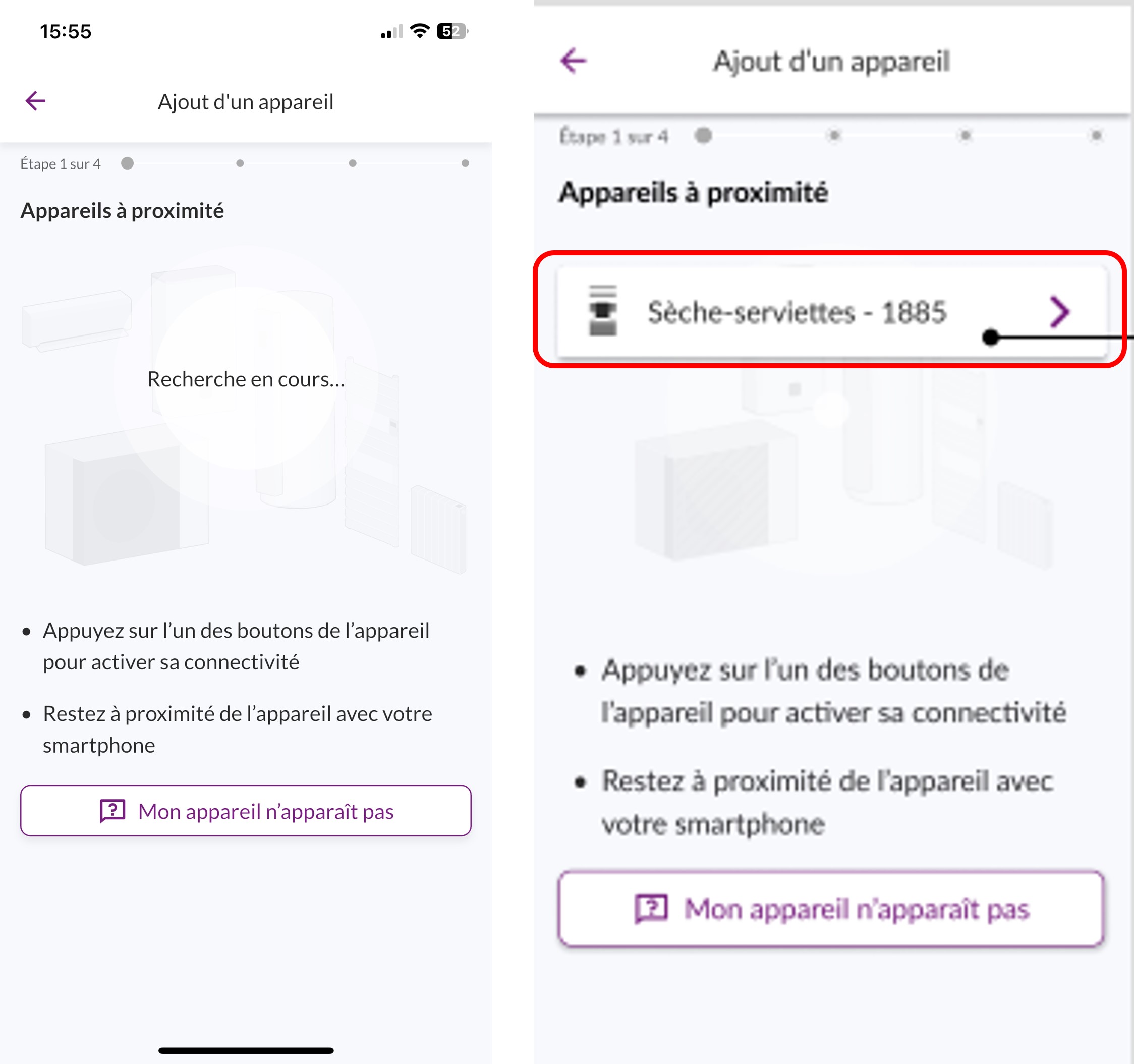 ajout seche serviettes a l'application atlantic cozytouch