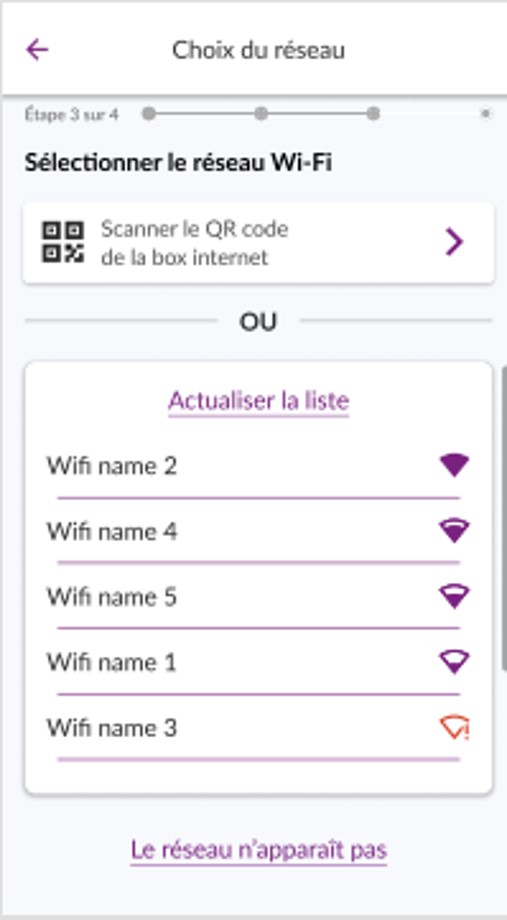 atlantic cozytouch : choix du réseau Wi-Fi