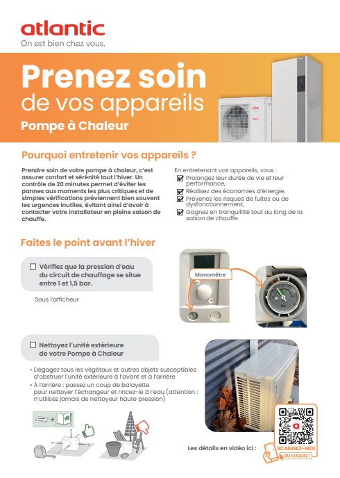 infographie entretien pompe à chaleur air/eau
