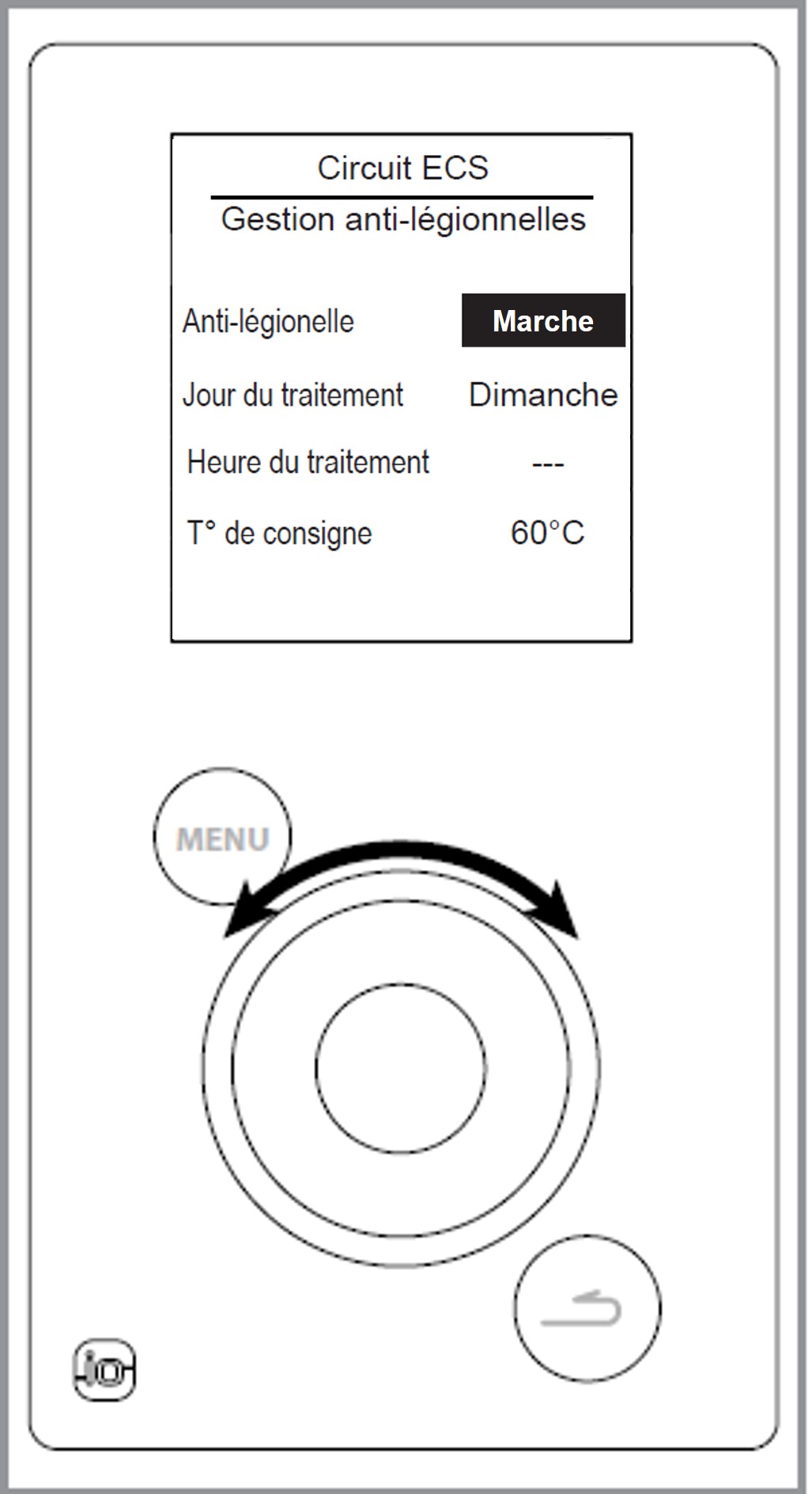 Activation de la gestion anti-légionnelles pompe à chaleur air/eau Alféa Extensa/Excellia AI Atlantic